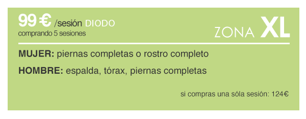 depilación láser de diodo zona XL