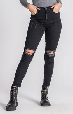 choque discordia Es decir Black Core Ripped Jeans | Jeans | Gianni Kavanagh Women
