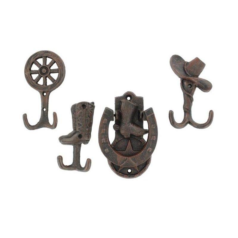 Buy HORSESHOE Cast Iron Double Coat Hook Antique Style Rustic