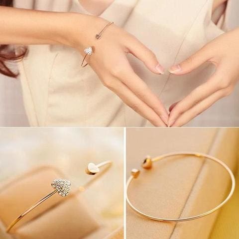 Double Heart Bangle