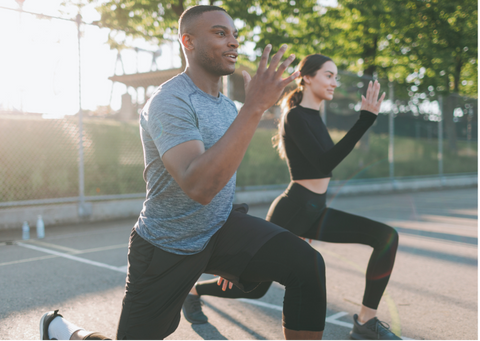 Couple exercising