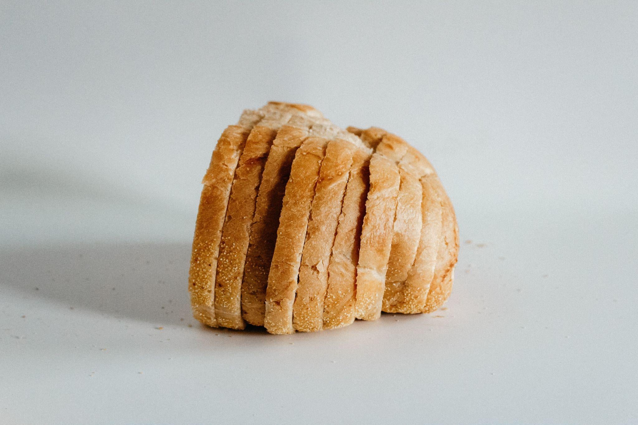 Sliced white bread.
