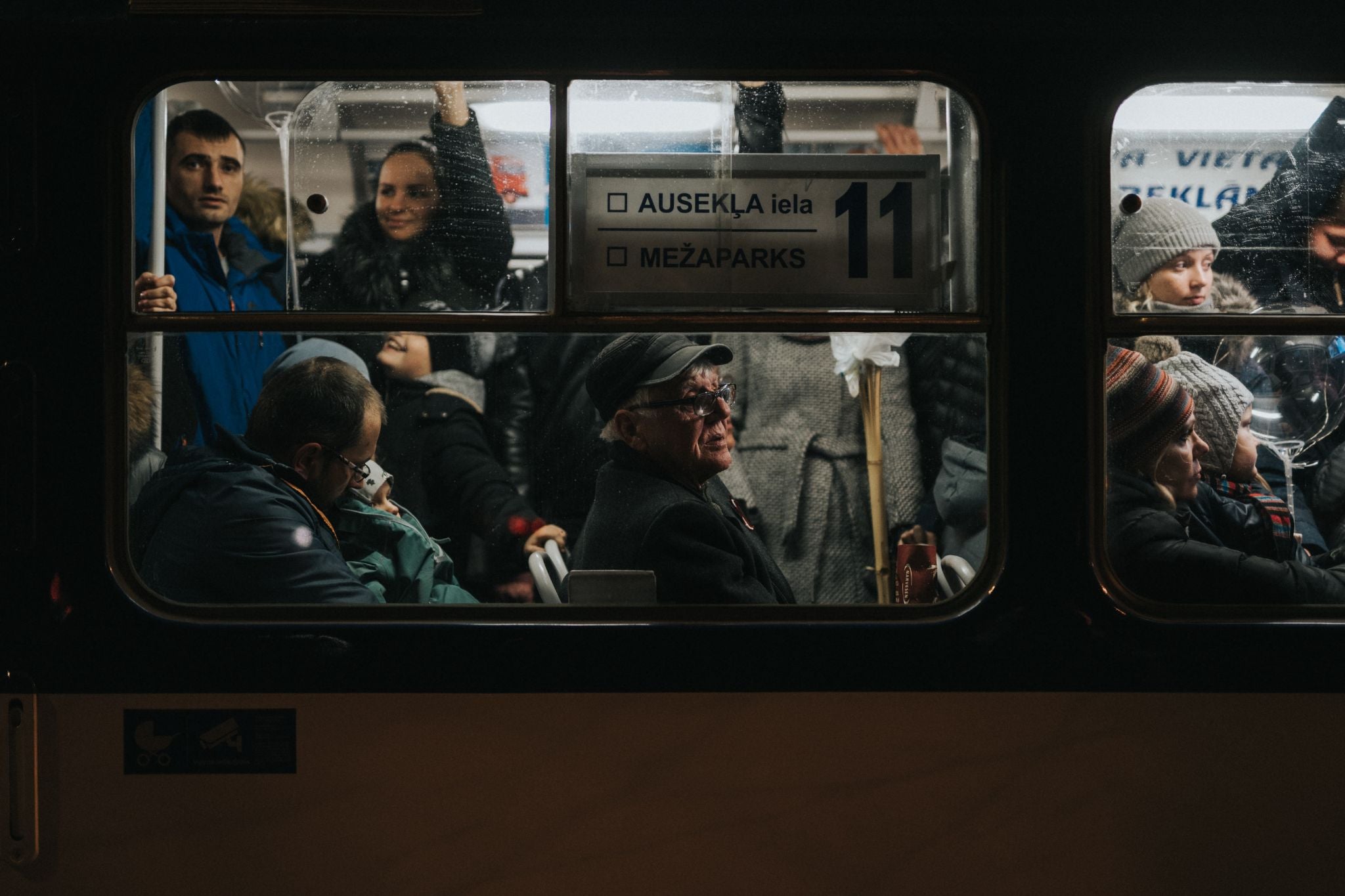 People in train carriage