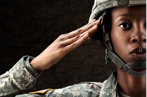 Soldier saluting.