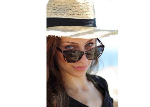 Woman wearing sunglasses and hat