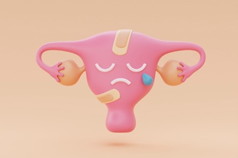 Graphic representation of a sad uterus