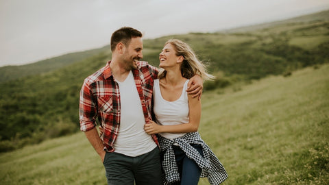 Couple in the spring nature