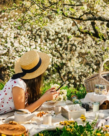 Woman having a picnic