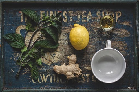 Herbs, lemon and honey for tea