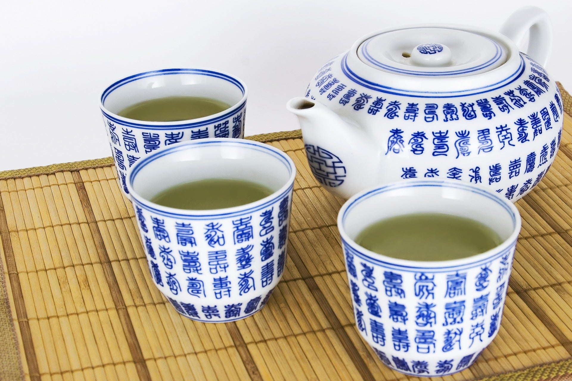 Cups of green tea.