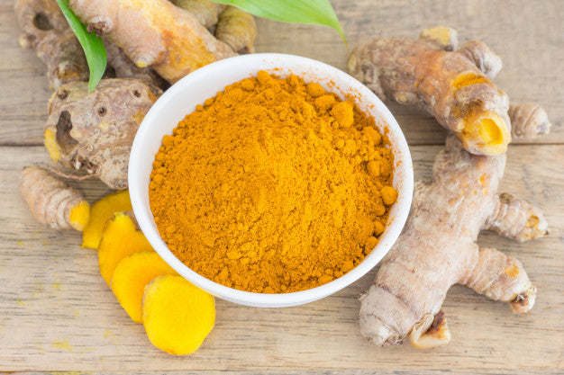 Curcumin powder.