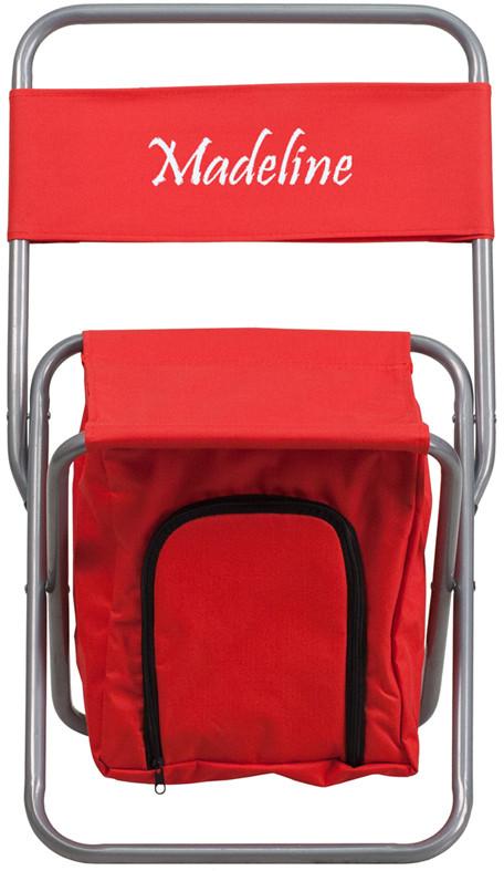 Flash Furniture Ty1262-red-emb-gg Embroidered Kids Folding Camping Chair With Insulated Storage In Red