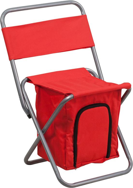 Flash Furniture Ty1262-red-gg Kids Folding Camping Chair With Insulated Storage In Red