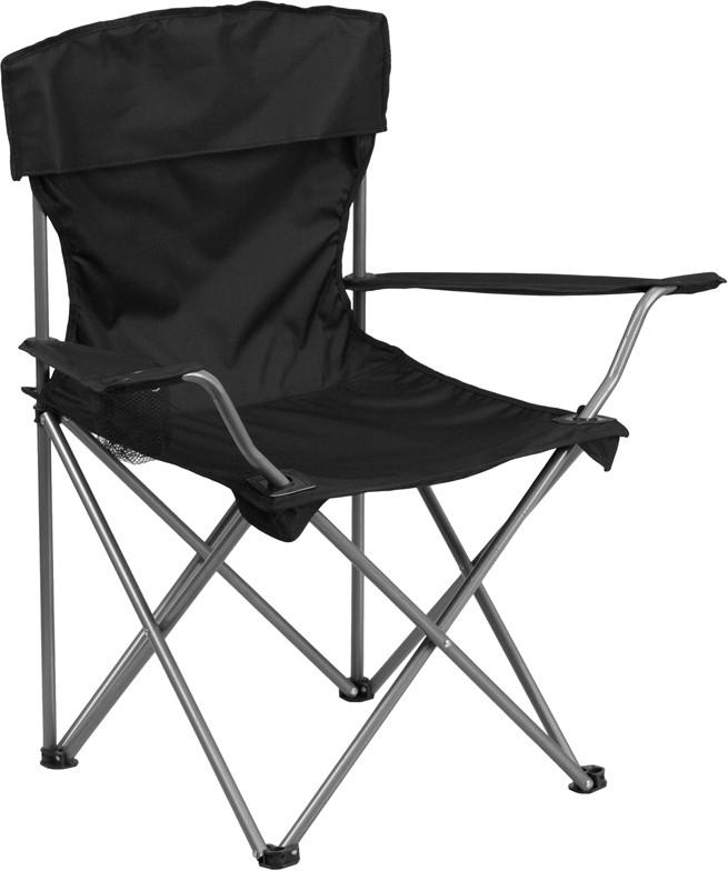 Flash Furniture Ty1410-bk-gg Folding Camping Chair With Drink Holder In Black