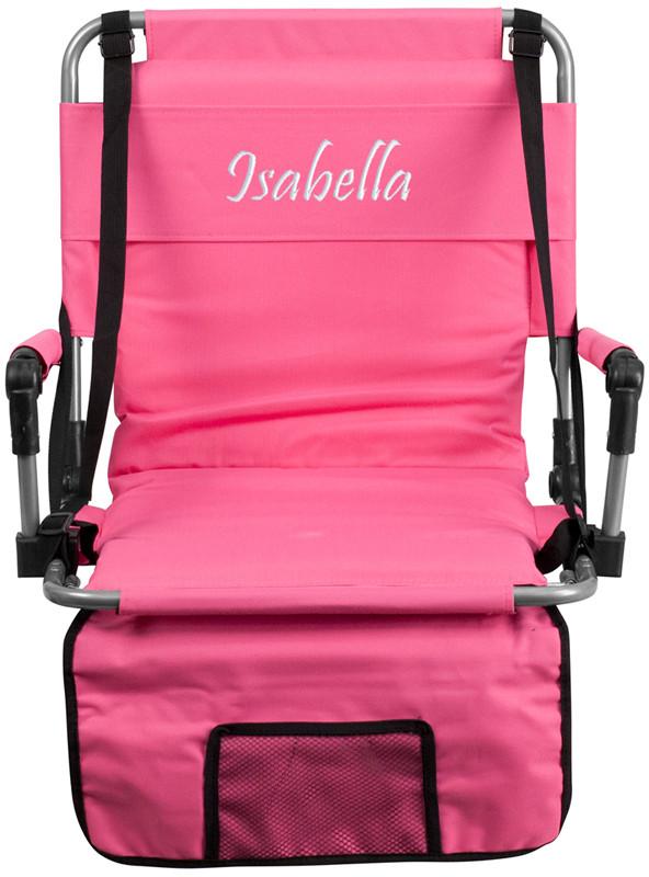 Flash Furniture Ty2710-pk-emb-gg Embroidered Folding Stadium Chair In Pink