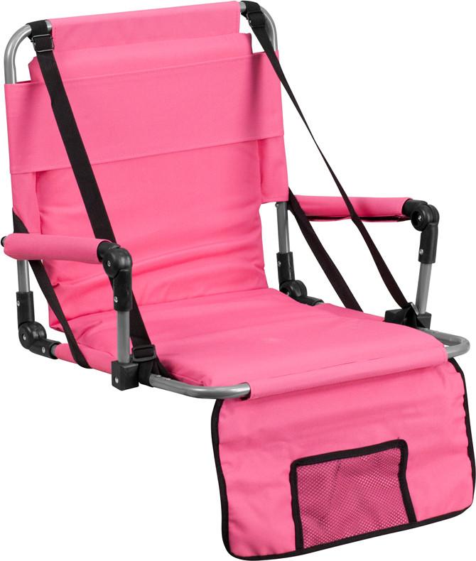 Flash Furniture Ty2710-pk-gg Folding Stadium Chair In Pink