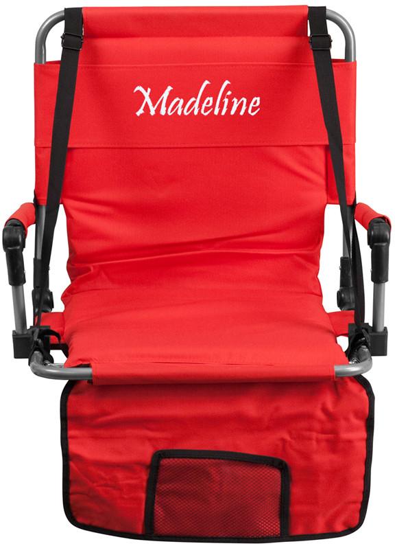 Flash Furniture Ty2710-red-txtemb-gg Personalized Folding Stadium Chair In Red