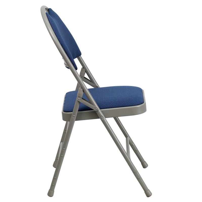 Flash Furniture Ha-mc705af-3-nvy-emb-gg Embroidered Hercules Series Extra Large Ultra-premium Triple Braced Navy Fabric Metal Folding Chair With Easy-
