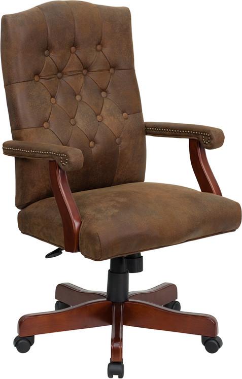 Bomber Brown Classic Executive Office Chair 802-brn-gg By Flash Furniture