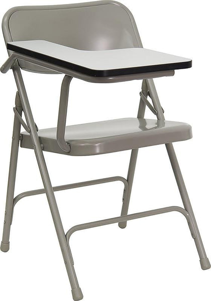premium steel folding chair with right handed tablet arm
