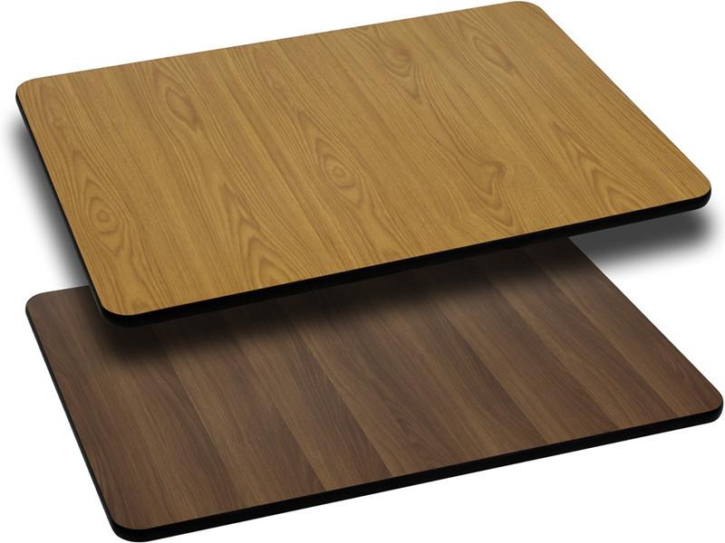 24 x 30 Rectangular Table Top with Natural or Walnut Reversible Laminate Top XU WNT 2430 GG by Flash Furniture