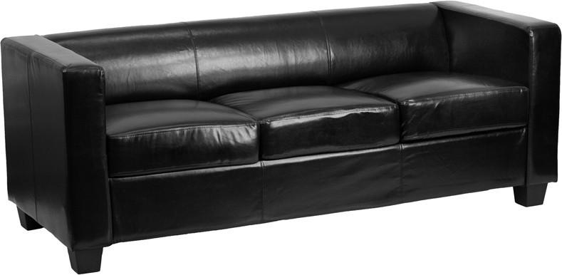 Flash Furniture Y-h901-3-bk-lea-gg Prestige Series Black Leather Sofa
