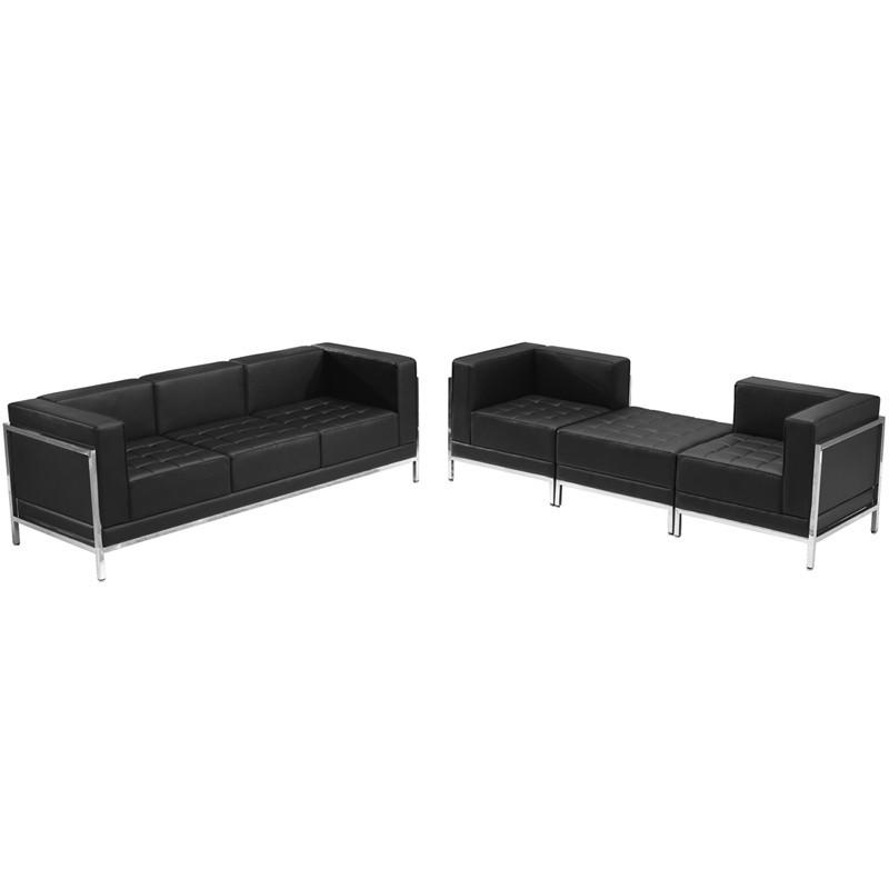 Flash Furniture Zb-imag-set15-gg Hercules Imagination Series Black Leather Sofa & Lounge Chair Set, 4 Pieces
