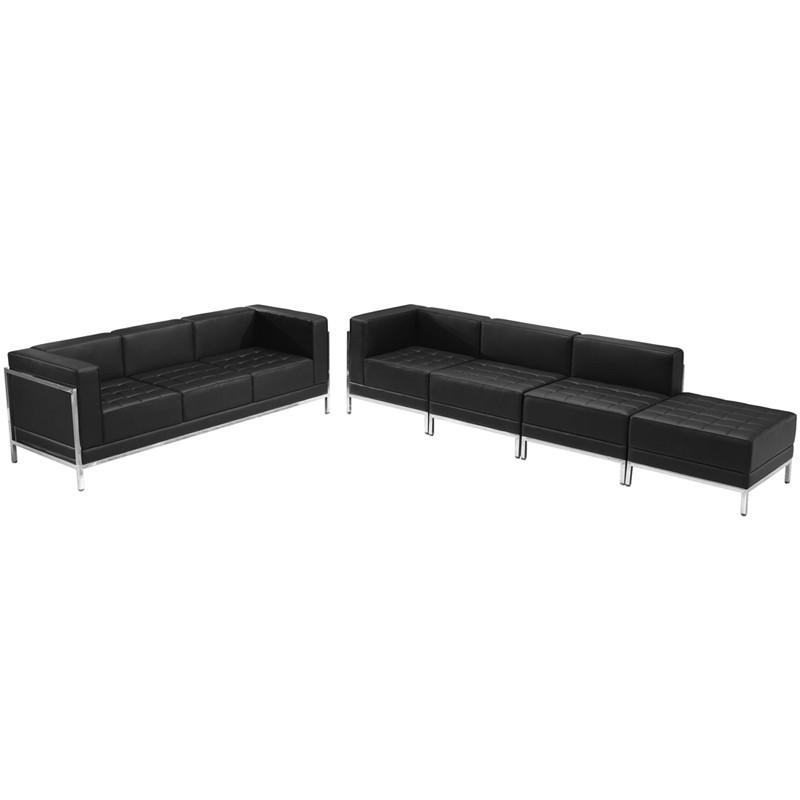 Flash Furniture Zb-imag-set16-gg Hercules Imagination Series Black Leather Sofa & Lounge Chair Set, 5 Pieces