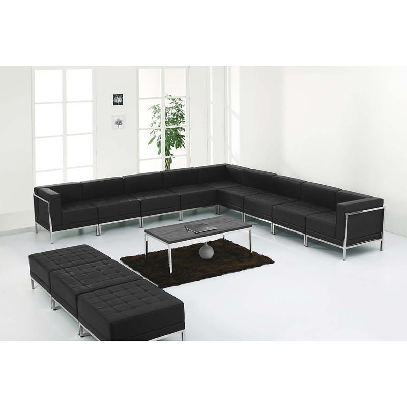 Flash Furniture ZB IMAG SET18 GG HERCULES Imagination Series Black Leather Sectional Ottoman Set 12 Pieces