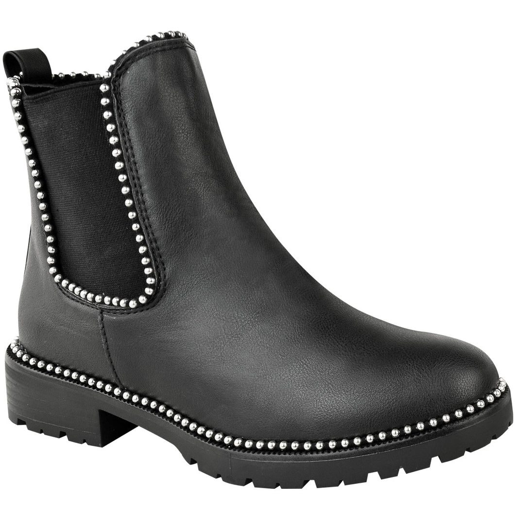 black chelsea boots studded