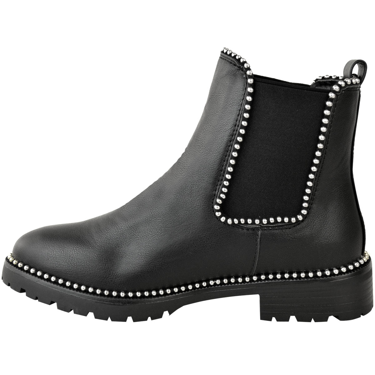 silver studded chelsea boots