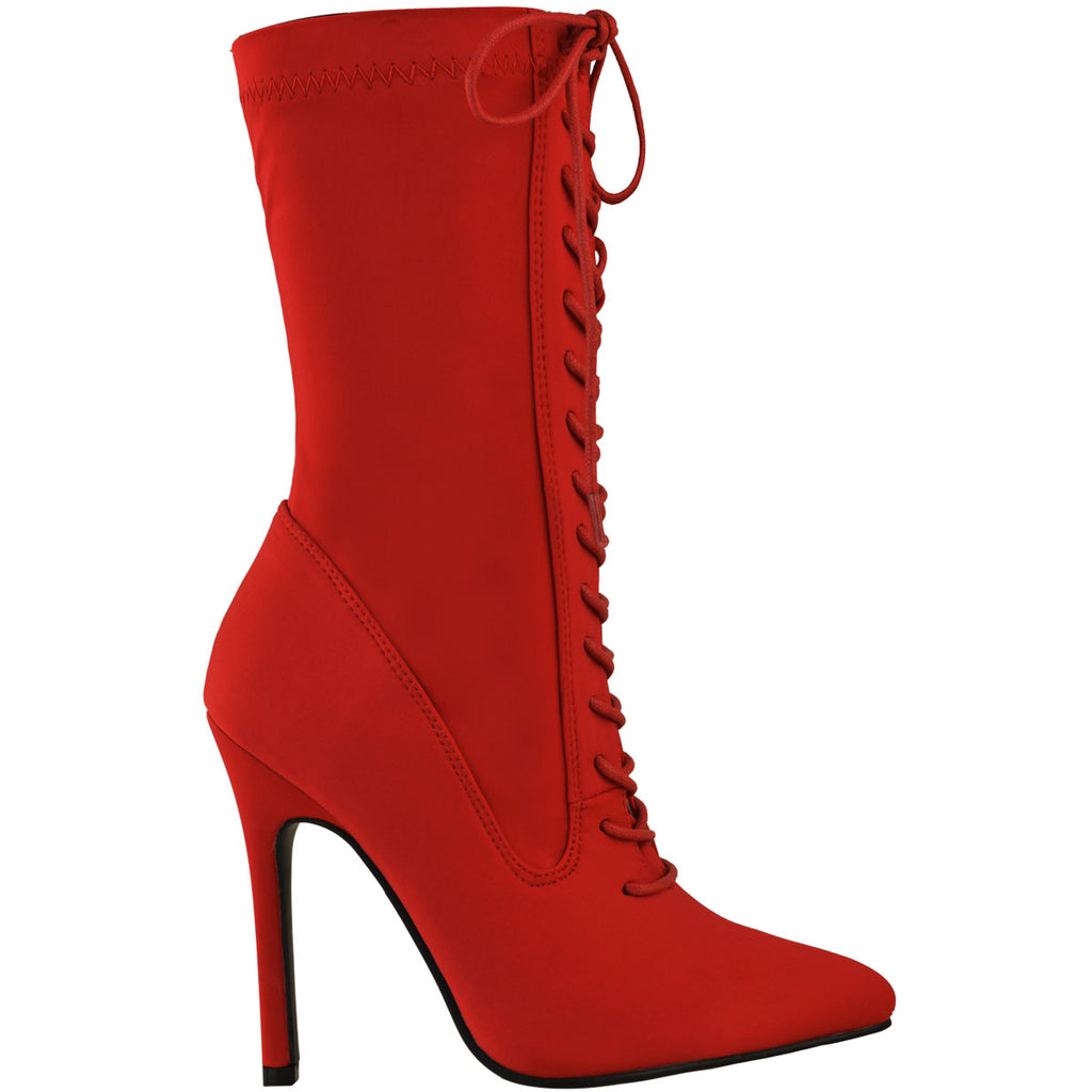 KIMMY RED LYCRA SOCK BOOT – Envy Shoes UK