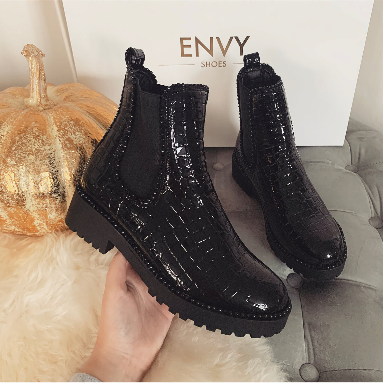 croc studded boots