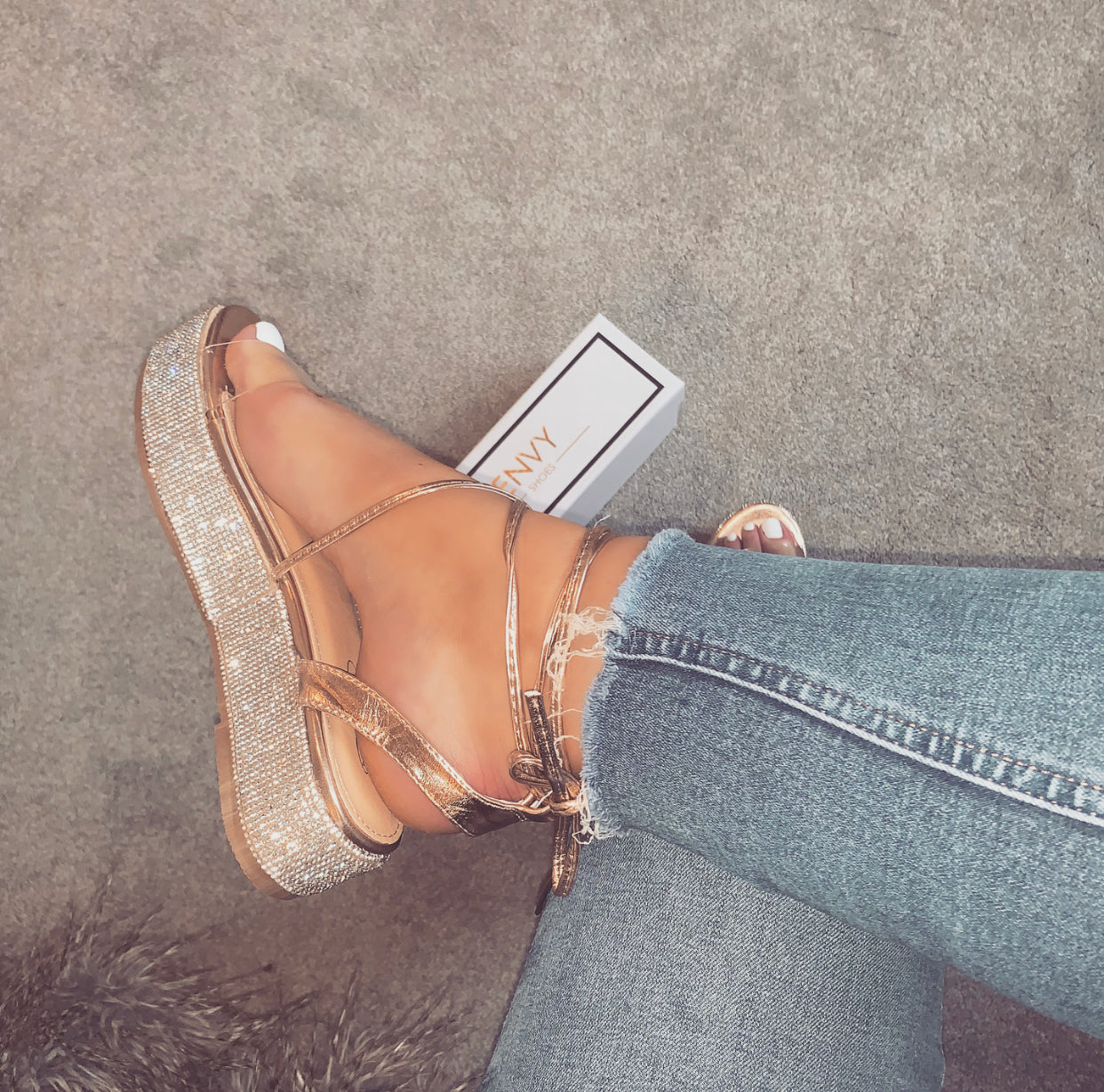 gold espadrille flatforms