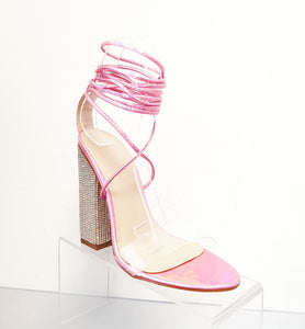 pink diamante heels