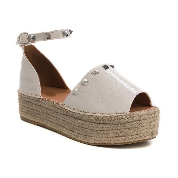 white espadrille flatforms