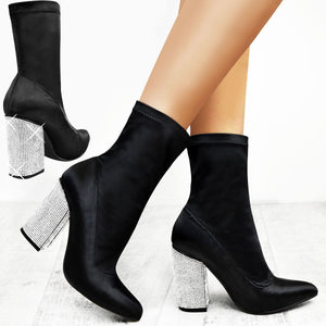 black boots with diamante