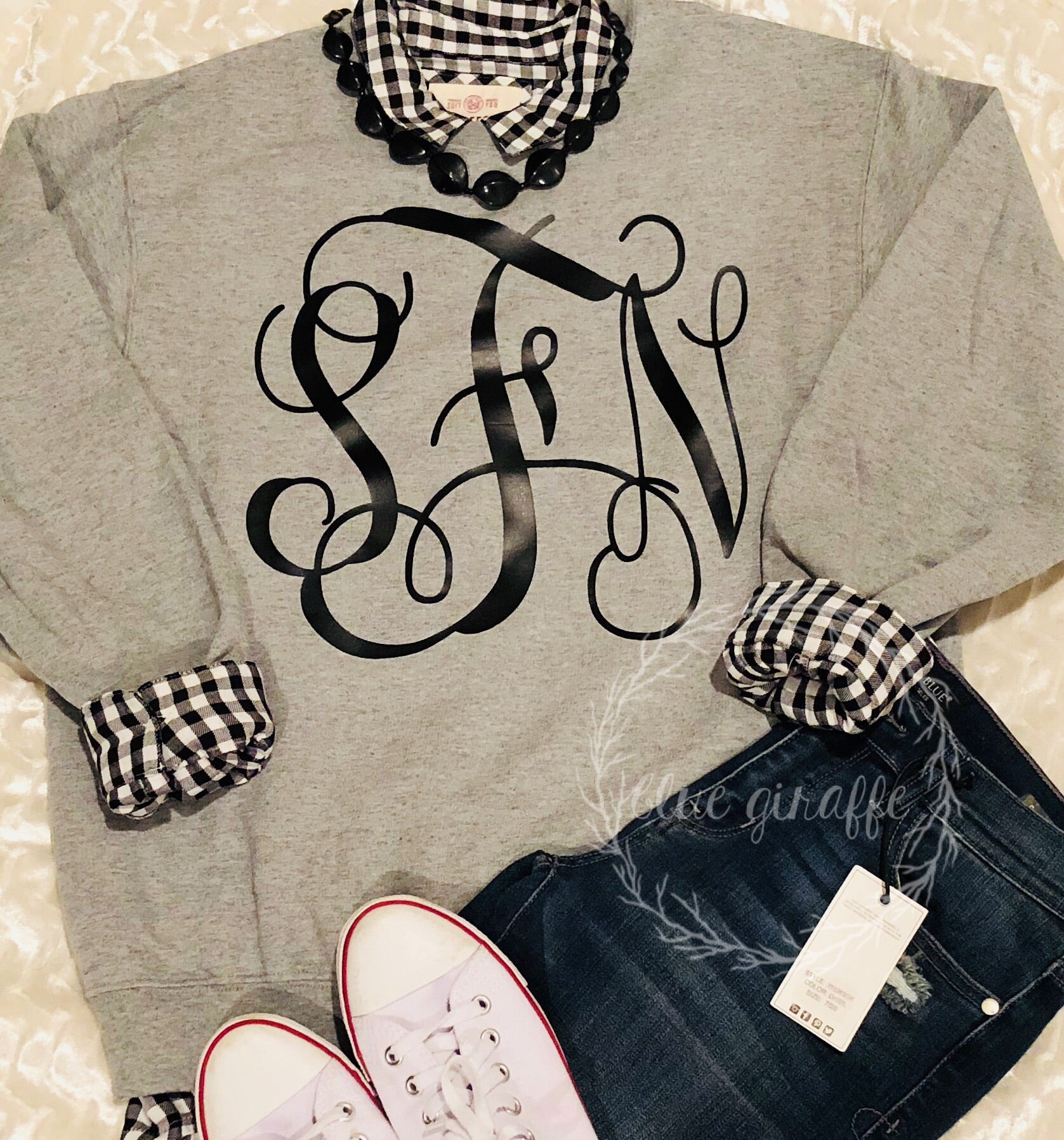 monogrammed crewneck