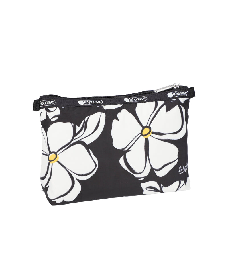 LESPORTSAC - ACCESSORIES - COSMETIC CLUTCH - BLACK AND WHITE BLOOMS PRINT 2