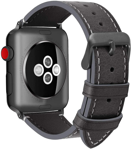 Dark brown leather strap for the Apple Watch