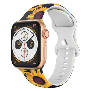 Sunflowers silicone Watch Strap for Apple Watch