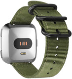 Fitbit Sense replacement watchstrap - green nylon strap