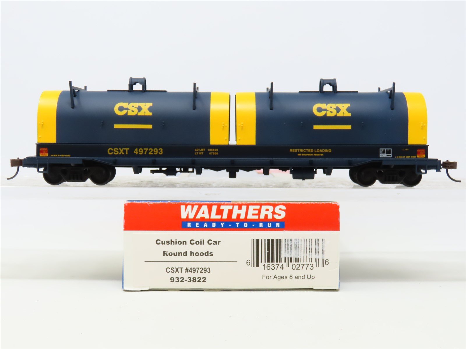 HO Scale Walthers 932-3822 CSXT Cushion Round Hoods Coil Car