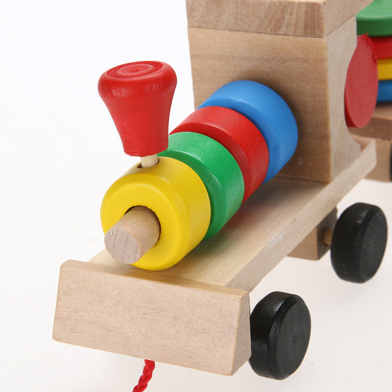 wooden train stacking toy