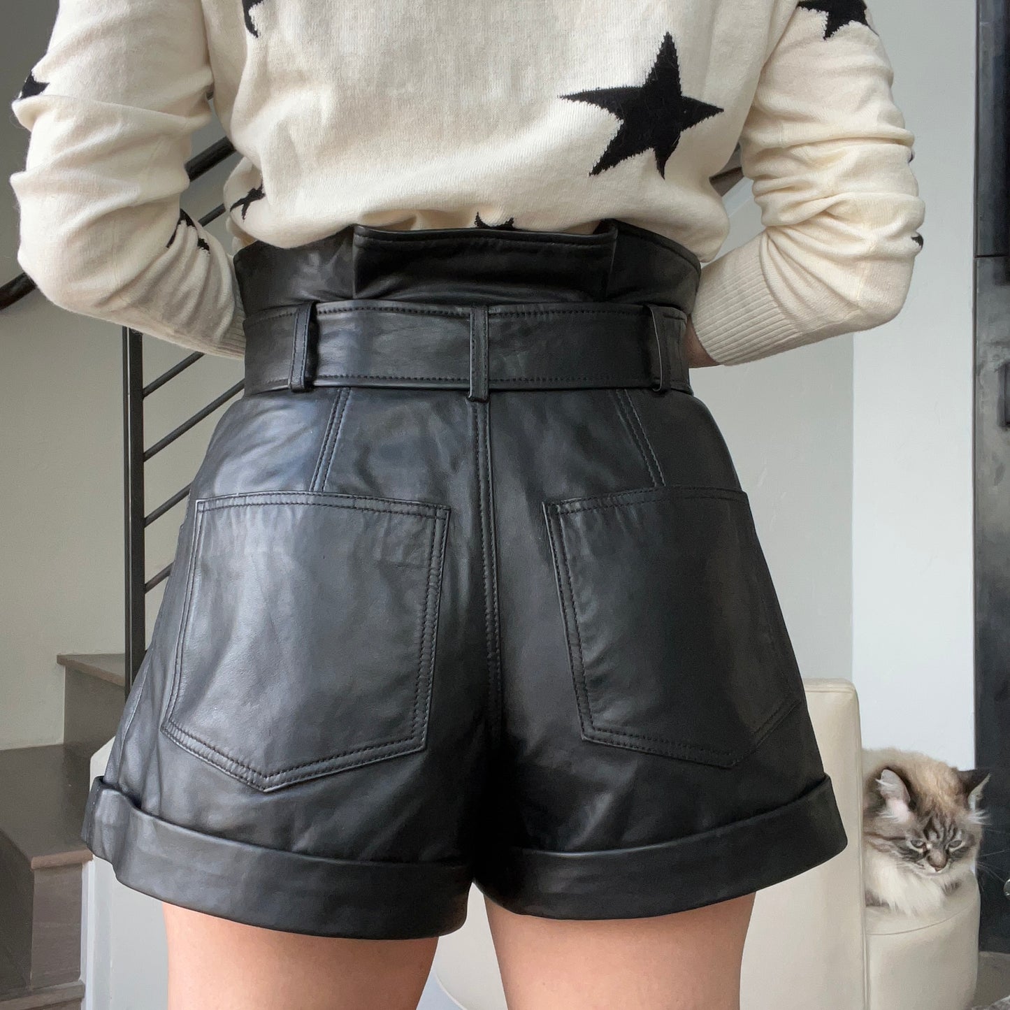 marissa webb dixon leather paperbag shorts