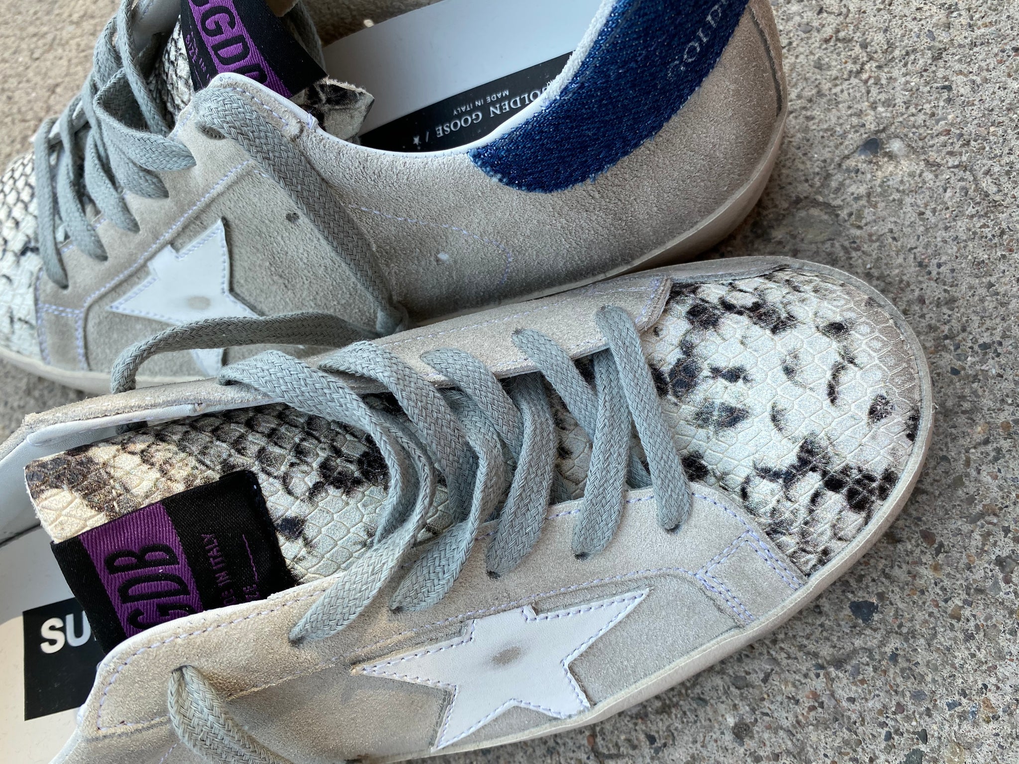 golden goose python sneakers