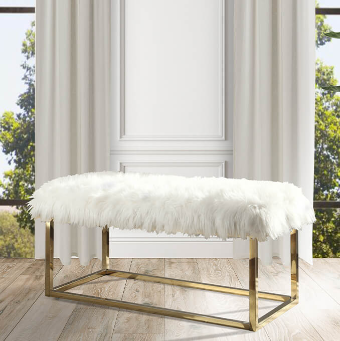 Chic Home Marilyn Faux Fur Bench