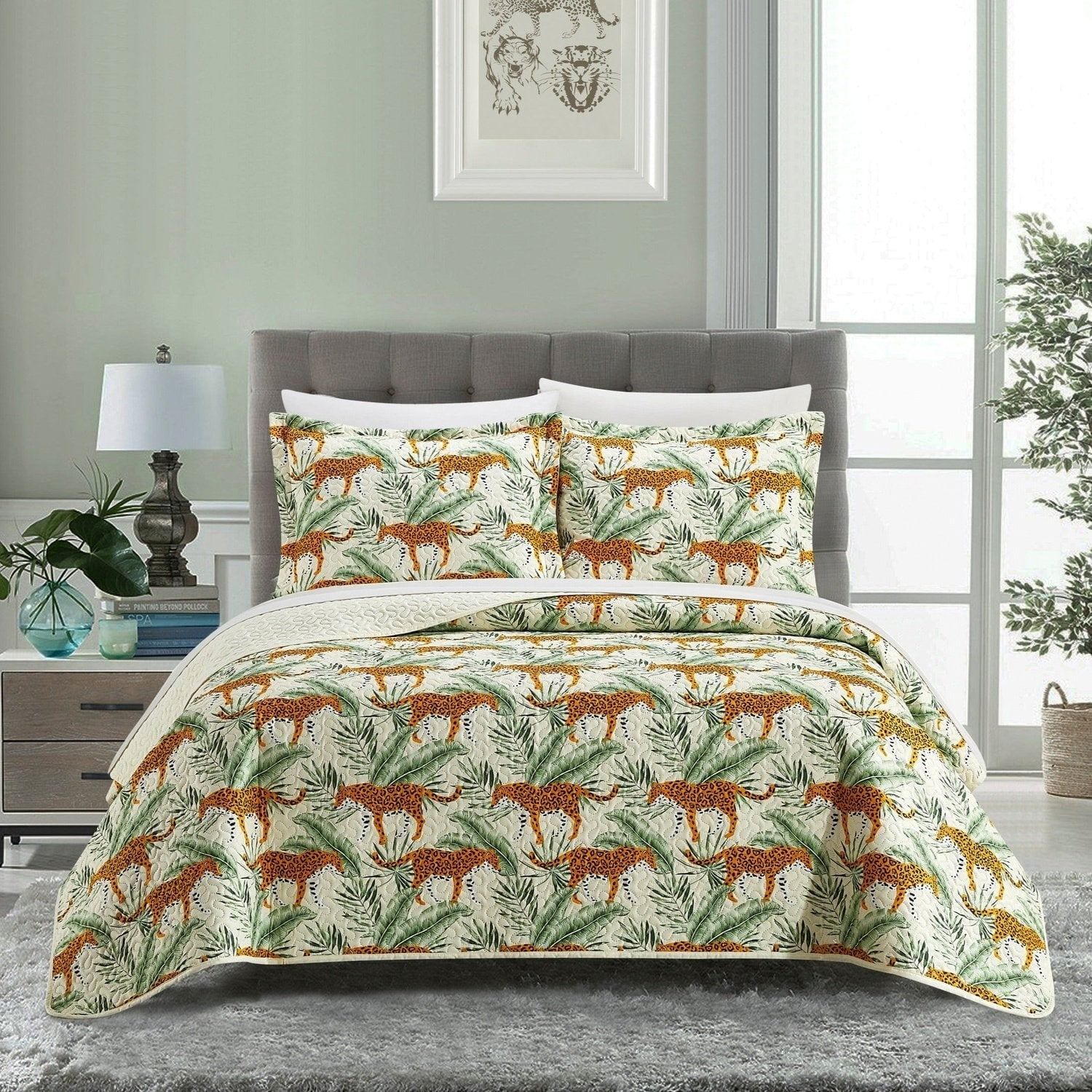 Wild Safari 7 Piece Jungle Print Quilt Set - Chic Home Distribution product image