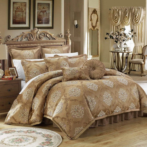 Chic Home Como 9 Piece Scroll Jacquard Comforter Set Bedding