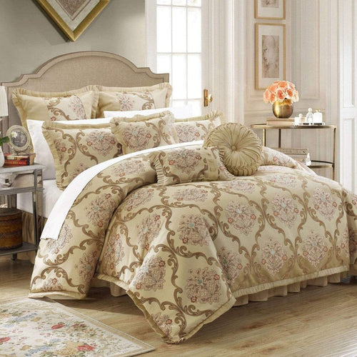 Chic Home Como 9 Piece Scroll Jacquard Comforter Set Bedding